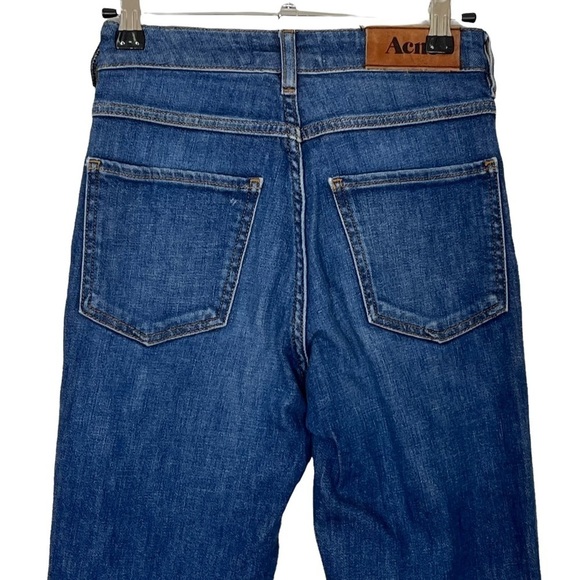 Acne Studios Needle Marine High Rise Jeans Women’s Size 26 Blue Cotton Blend - Picture 6 of 15